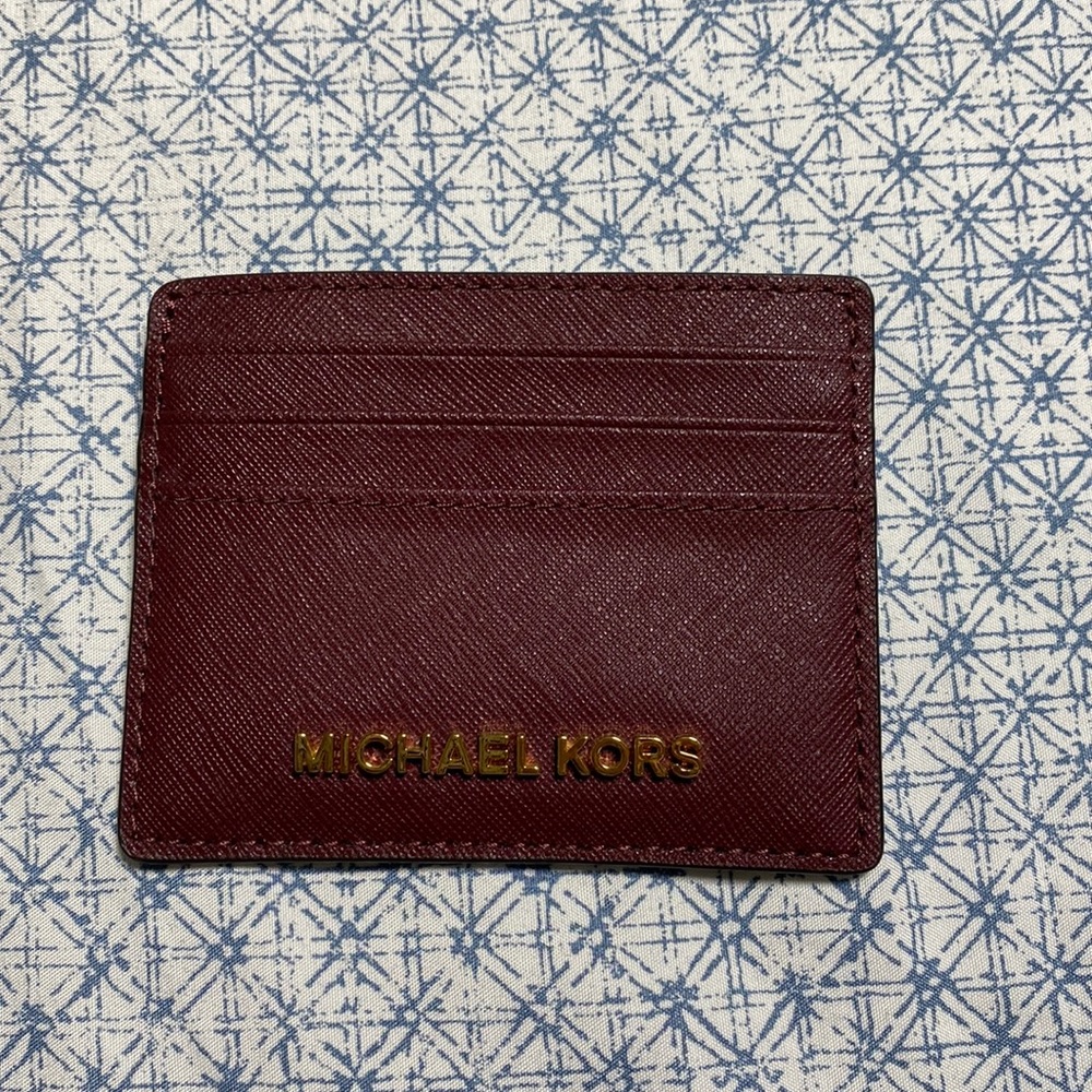 Michael Kors burgundy card wallet
